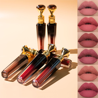 Gloss à Lèvres Végétalien 2,5 ml en Gros, Étiquette Privée Pailleté Mat Changeant de Couleur, Rouge à Lèvres Liquide Nude, Maquillage Personnalisé LOGO