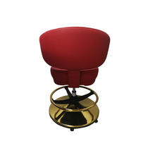 Tabouret de Bar haut chaise de Casino en cuir noir véritable pour Table de Poker Machine à sous cuisine Bar cadre en métal tabouret de Bar chaise de salle à manger