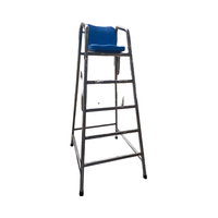 Chaise de sauveteur en acier inoxydable détachable, support de sauvetage portable pour bord de piscine avec siège moulé, échelle à 5 marches et pieds antidérapants
