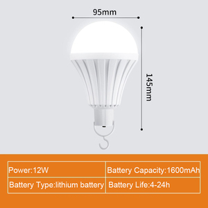 Wiederaufladbare 90lm/w Notfall-LED-Glühbirne <span class=keywords><strong>10W</strong></span> 6000K IP33-Zertifiziert 4-5h Notlichtdauer Ra80 Kunststoffmaterial für Camping - Product Image 5