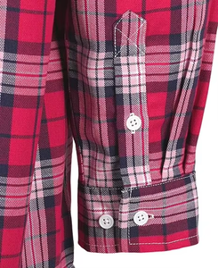 ملابس مقاومة للحريق من الفئة 2، قميص مخطط مصبوغ بخيوط مقاومة للحريق بأكمام قطنية 7.5 أونصة وأزرار يوريا - Product Image 5