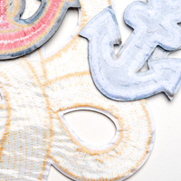 Ancre de bateau, Broderie informatisée, Broderie, Autocollants, Adhésif thermofusible, Repassage, Collage, Patchs de vêtements DIY, Badges, etc.
