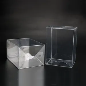 Wholesale Clear Folding Hard Stack Transparent Auto-lock PET Plastic 4 Inch Box Protector Toys Packaging