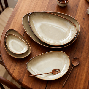 <span class=keywords><strong>Assiette</strong></span> à dîner en céramique de <span class=keywords><strong>forme</strong></span> irrégulière personnalisée, design <span class=keywords><strong>galet</strong></span>, <span class=keywords><strong>assiette</strong></span> à servir pour pâtes, desserts, salades, steaks - Product Image 1