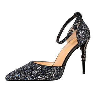 283-5 Châu Âu Và Mỹ Phong Cách Thời Trang Sexy Hollow Câu Lạc Bộ Đêm Kim Loại Mỏng Với Cao Gót Bóng Sequins Với Dép - Product Image 4