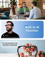 Lunettes Intelligentes IA avec Caméra 8MP, Vidéo HD 1080P Anti-Tremblement, Traduction en Temps Réel et Assistant Vocal pour Appels (2 Paires)
