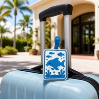 Étiquette de bagage personnalisée en PVC souple 3D Requin Océanique, Étiquette de bagage Animal Marin, Souvenir d'Aquarium, Étiquette de sac de voyage Plage