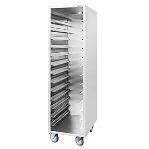 14 Tier Stainless Steel <b>Baking</b> Tray Trolley, Commercial Kitchen Equipment Wheeled Bakery <b>Rack</b> Cart for Hotel Restaurant Supplies - Product Image 1