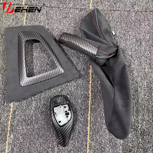 Pour BMW Série 3 F30 F32 F34 F36 M3 F80 M4 F82 F83 Alcantara véritable fibre de carbone pommeau de base <span class=keywords><strong>frein</strong></span> à <span class=keywords><strong>main</strong></span> <span class=keywords><strong>garniture</strong></span> de tableau de bord - Product Image 5