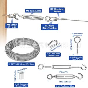 Stainless Steel Cable Tensioner Kit M5 <b>Wire</b> Rope Set For Backyard Fence <b>Trellis</b> Garden Grid Rustproof - Product Image 5