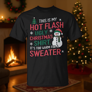 T-shirt de Noël moche et amusant pour femmes en ménopause – Cadeau promotionnel idéal pour amis et famille - Product Image 3