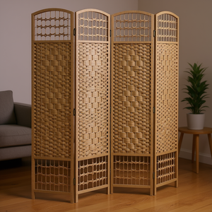 ฉากกั้นห้องพับได้ 4 บานทันสมัย, ฉากกั้นห้องใยธรรมชาติ, ผนังกั้นห้องแบบตั้งพื้น, ดีไซน์โปร่งแสง, DB Bra - Product Image 2