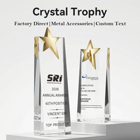 Trofeo de Cristal K9 con Estrella Pulida en la Parte Superior, Grabado Láser 3D Personalizado, Ecológico, Hecho a Mano, Premio Deportivo de Oro, Plata y Bronce para Campeones