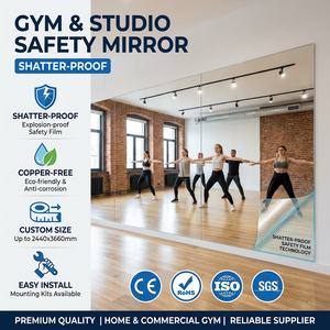 Miroir <span class=keywords><strong>de</strong></span> gym extra large incassable |   Miroir <span class=keywords><strong>de</strong></span> sécurité argenté sans cuivre <span class=keywords><strong>de</strong></span> 5 mm et 6 mm pour la maison, la salle <span class=keywords><strong>de</strong></span> sport, le studio <span class=keywords><strong>de</strong></span> danse - Product Image 1