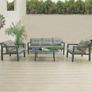 Ensemble de patio en aluminium, meubles d'extérieur de villa, cadre en aluminium, canapé de jardin, <span class=keywords><strong>palette</strong></span> d'oreillers - Product Image 1