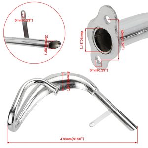 Silenciador de Tubo de Escape <span class=keywords><strong>Cromado</strong></span> de Alto Rendimiento HIAORS para Motor de Bicicleta Motorizada de 2 Tiempos 50cc 66cc 80cc 100cc - Product Image 3