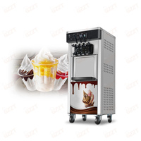 Machine à Crème Glacée Molle avec Panneau Intelligent de Protection contre les Surintensités, Machine Commerciale Automatisée à 3 Saveurs, Yogourt Bon Marché, 28L/H