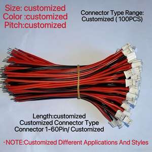 Harness Kabel Terminal 2-Pin PH2.0/XH2.54 Merah dan Hitam yang Dapat Disesuaikan untuk Sambungan Listrik - Product Image 1