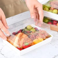 Boîtes à charcuterie personnalisées avec couvercles transparents 7x5 pouces, contenants alimentaires en papier brun jetables, boîtes à pâtisserie pour sandwichs