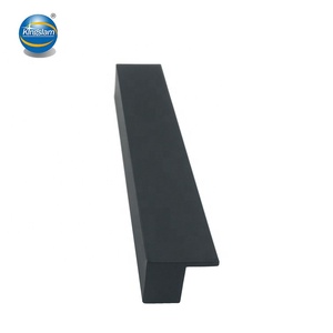 Modern mat siyah l-şekilli alüminyum dolap mutfak Dresser yatak odası depo kullanımı için Minimalist tarzı çekmece kolları kolları - Product Image 3