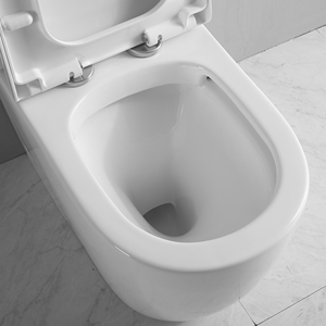 Ensemble WC moderne européen à double chasse, sans bride, à évacuation verticale, en céramique, avec siphon en P, certifié Watermark australien, deux pièces - Product Image 5