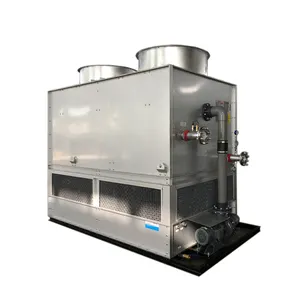 Condensatore evaporativo chiuso industriale da 60 tonnellate con gli ugelli spruzzatori della pompa dello spruzzo e del ventilatore