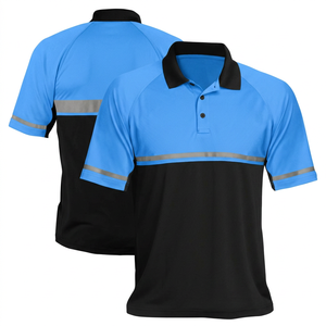 เสื้อโปโลแขนสั้นสีเหลืองสะท้อนแสงพร้อมแถบสะท้อนแสงสำหรับชุดทำงาน - Product Image 2