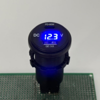 DC 12/24V Tip C PD 3.0 (60W) USB Tip A QC3.0 Girişli Hızlı Şarj Cihazı USB Soketi Dijital Voltmetre Araba, Tekne, Telefon, Tablet için