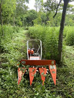 Moissonneuse mobile à essence pour riz et millet, avec support manuel, de type autotracté, avec sécheuse et coupeuse, machine agricole de récolte