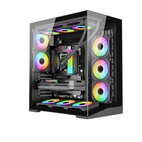 Boîtier de jeu pour ordinateur Seaview Room Electric Competition Chassis en acier et verre Micro ATX vertical entièrement transparent Mid Tower RGB