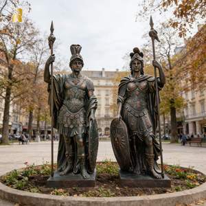 Statue de guerrier en résine et fibre de verre sur mesure grandeur nature RELONG, style européen pour jardin de villa extérieur - Product Image 4