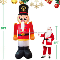Soldat Casse-Noisette de Noël Gonflable LED 8FT Alimenté par Courant Continu, Écologique, Classé IP44, Décoration pour Jardin et Fêtes