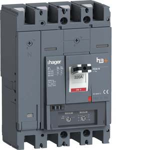HNW321DR ปรับแต่งได้ด้วยเซอร์กิตเบรกเกอร์แบบหล่อขึ้นรูป Hagers รุ่น h3+ P630 TM 4P 320A 40kA แบบปรับได้พร้อมระบบ Neutral - Product Image 1