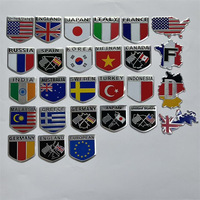 Autocollant de voiture en alliage d'aluminium avec drapeau national, emblème décoratif pour modification automobile