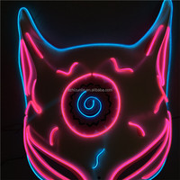 Vente en gros de masques de Kabuki japonais éclairés personnalisation, masque lumineux Led Fox Masquerade Dj Party