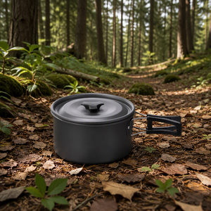Outdoor Aluminium <span class=keywords><strong>Camping</strong></span> Kookgerei <span class=keywords><strong>Set</strong></span> Medium Enkelpan Combo Compleet Draagbaar 1.9L 18*18*12.5cm Model - Product Image 6