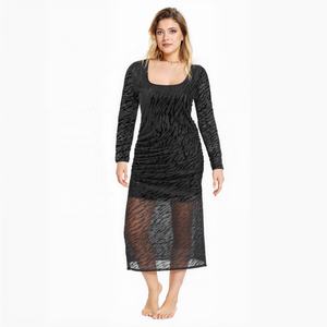 服装厂家服装厂方领长袖小号正式马克西婚纱晚礼服舞会礼服 - Product Image 5