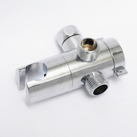 Adaptateur de bras de douche en ABS chromé à 3 voies avec connecteur de déviateur d'eau chaude/froide pour salle de bain