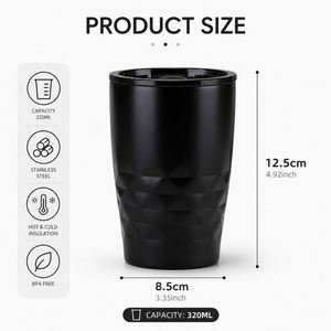 <b>Personalised</b> Office Home 11oz 320ml Stainless Steel Coffee Mug Custom logo Vacuum Double Wall Travel <b>Gift</b> Tumbler with Lid - Product Image 2