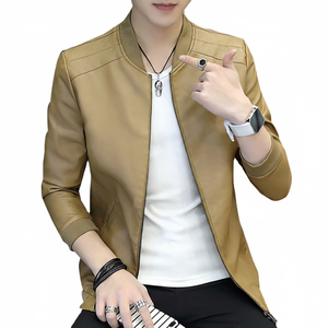 Veste en cuir pur pour hommes, à la mode, tendance, et abordable, - Product Image 1