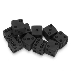 Dados de Juego de Ángulo Recto Negros Mate de 16 mm al por Mayor, Logotipo Grabado Personalizado, Material Plástico - Product Image 2