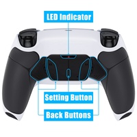 Kit de remapping RISE4 avec poignée caoutchoutée noire pour manette PS5, avec carte de mise à niveau, coque arrière et boutons arrière