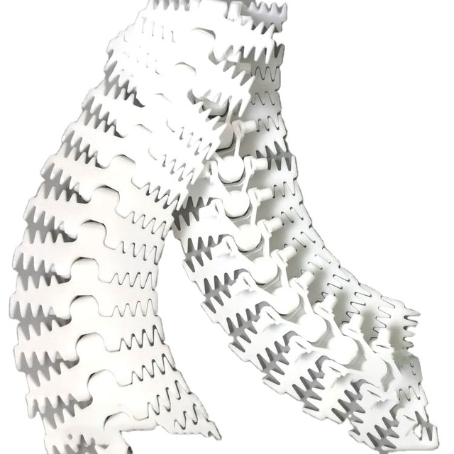 Link140 Flat Top Flexible Belt Conveyor Chain Plate with POM Tooth Turning White Transmission Chain