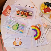 Personnaliser PVC Transparent Pochette À Glissière Sac avec Motif Imprimé Offre Spéciale Papeterie Cadeau Promotionnel Pochette