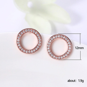 Orecchini a Perno Minimalisti Rotondi Cavi, Gioielli di Moda Creativi a Forma di O, Eleganti per Uso Quotidiano Femminile - Product Image 3