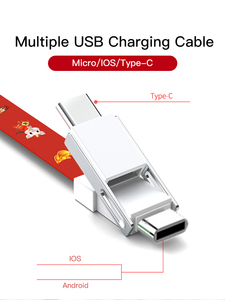 Cadeau d'entreprise Cordon de charge personnalisé 3 en 1 Câble de charge Sangle de cou Type C Cordon de chargement de données USB Mirco avec <span class=keywords><strong>carte</strong></span> de travail - Product Image 2