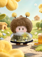 100% Authentique MINISO YOYO Flower Field Puffy Series Tangjiao Plush Blind Box Hanging Ornament, Right Right Sauce