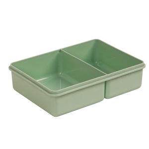 Boîte à lunch à couvercle en plastique multi-usages-2 compartiments Matériaux portables et sûrs pour pizza, salade, <span class=keywords><strong>bento</strong></span> et sandwich - Product Image 6