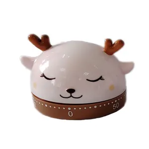 2023 New Arrival Cute Deer Timer 60 Minute Countdown Mini Mechanical Timer for Kitchen