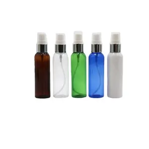 Kozmetik kişisel bakım 60ml küçük boş pompa renkli plastik Pet sprey şişesi